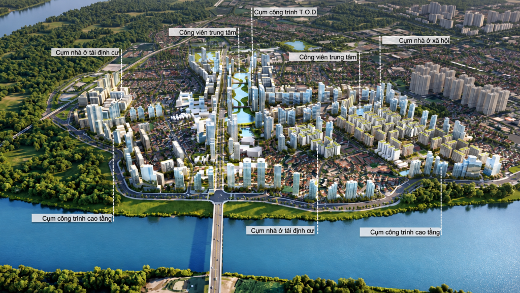 Phối cảnh minh họa quy hoạch khu đô thị tái thiết Vĩnh Hưng